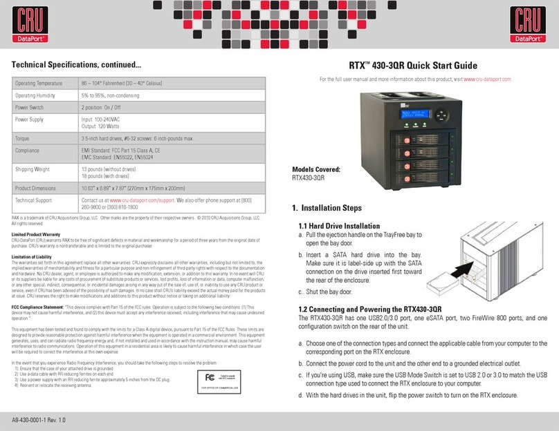 CRU Dataport RTX430-3QR quick start guide