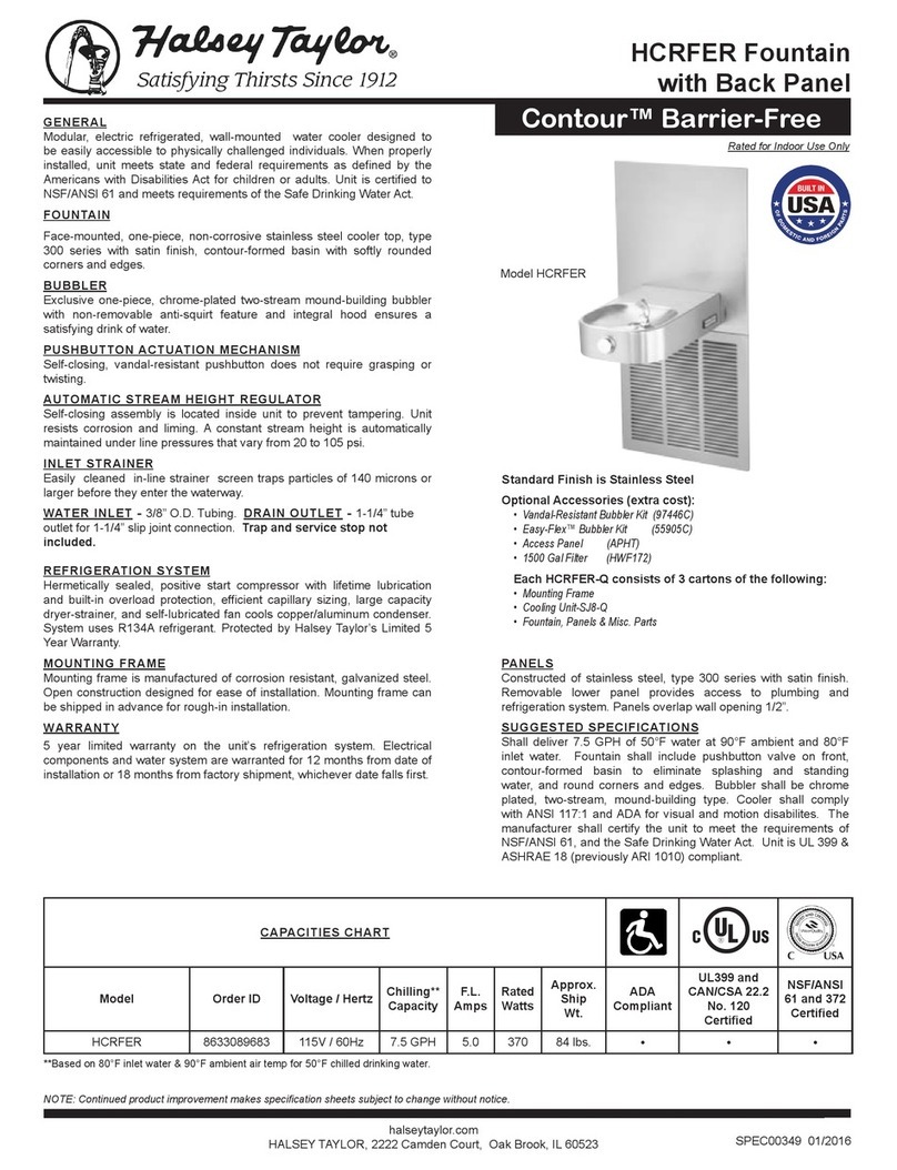 Halsey Taylor Contour HCRFER quick start guide Halsey Taylor Contour HCRFER quick start guide