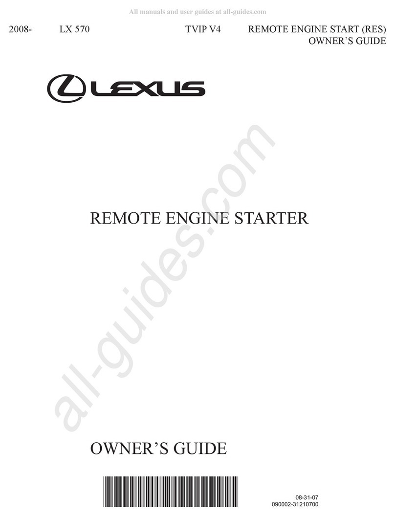 Lexus REMOTE ENGINE STARTER TVIP V4 owner's guide