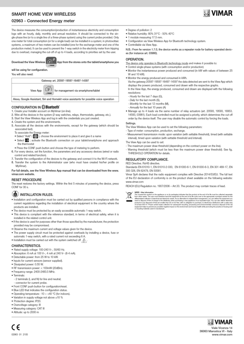 Vimar 02963 quick start guide