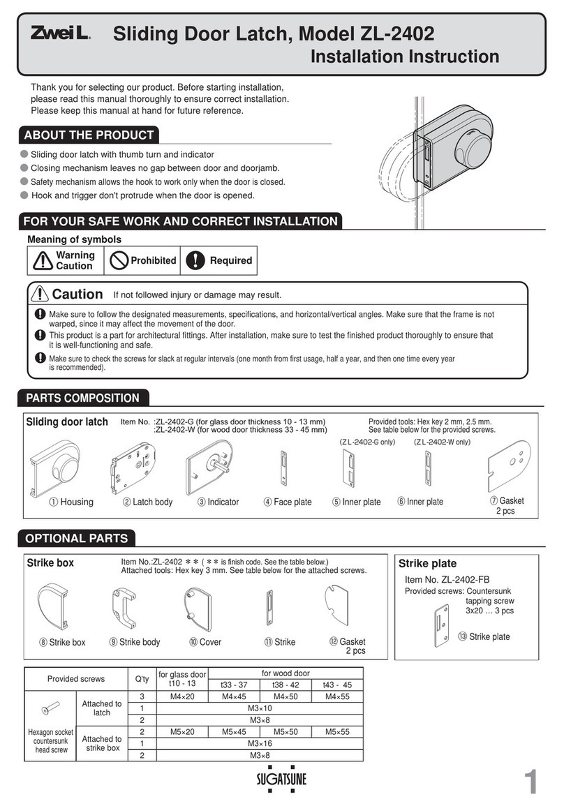 SUGATSUNE Zwei L ZL-2402 Installation instruction SUGATSUNE Zwei L ZL-2402 Installation instruction