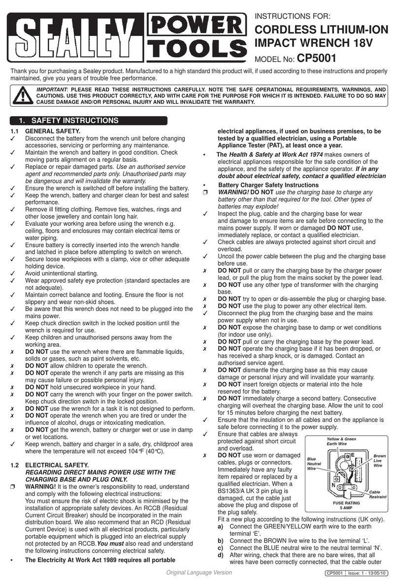 Sealey CP5001 User manual