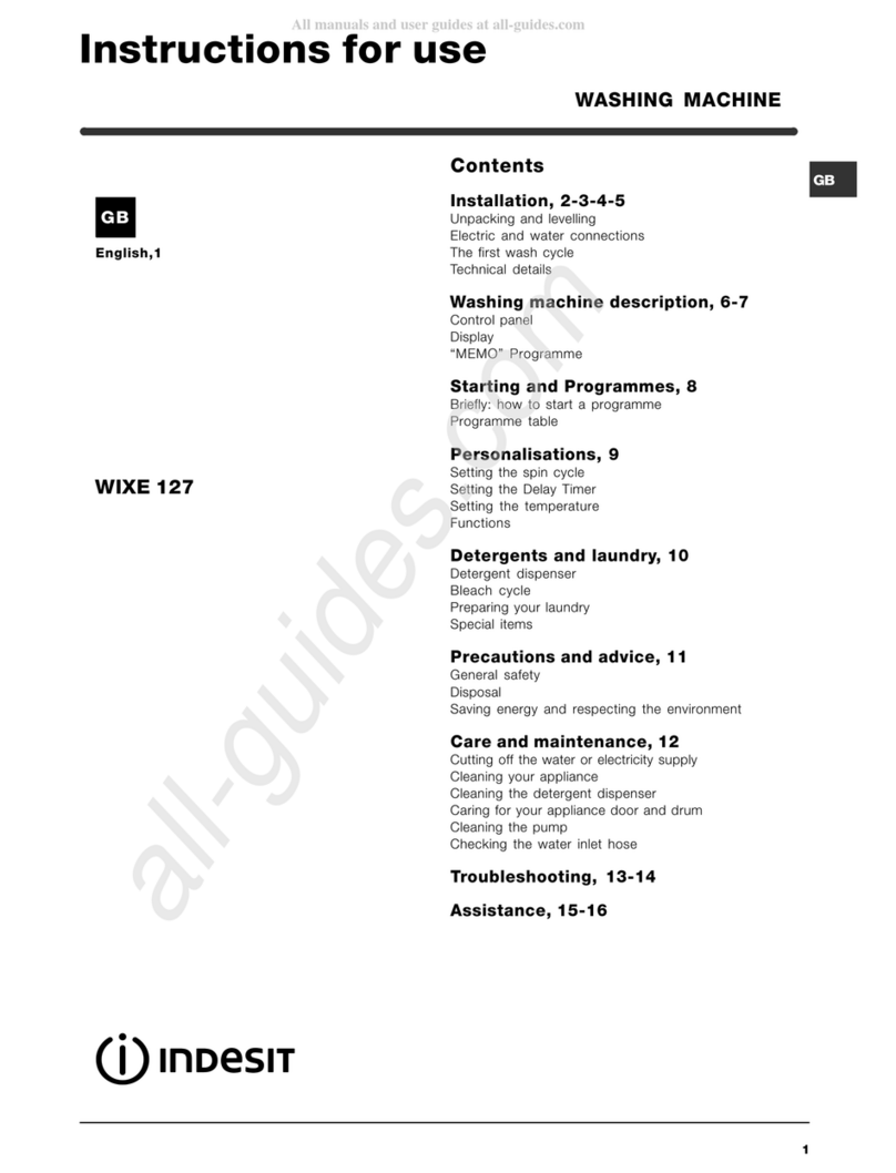 Indesit WIXE 127 Instructions for use
