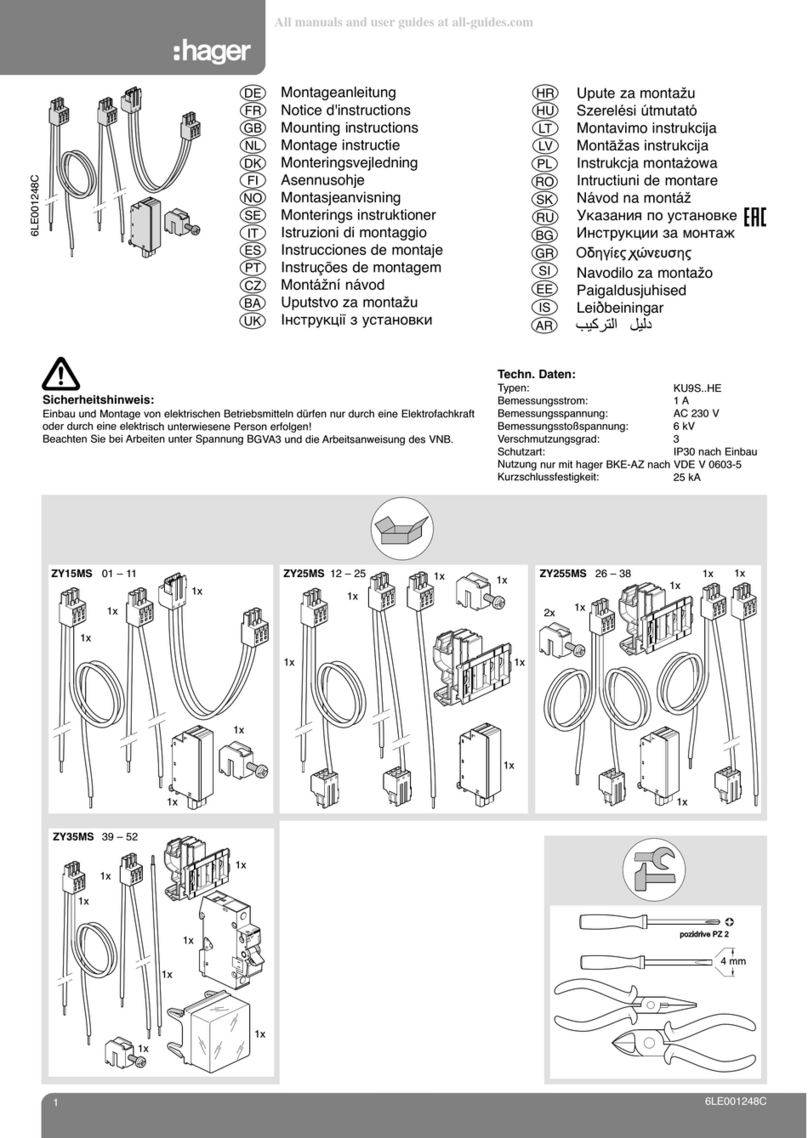 hager ZY15MS User manual