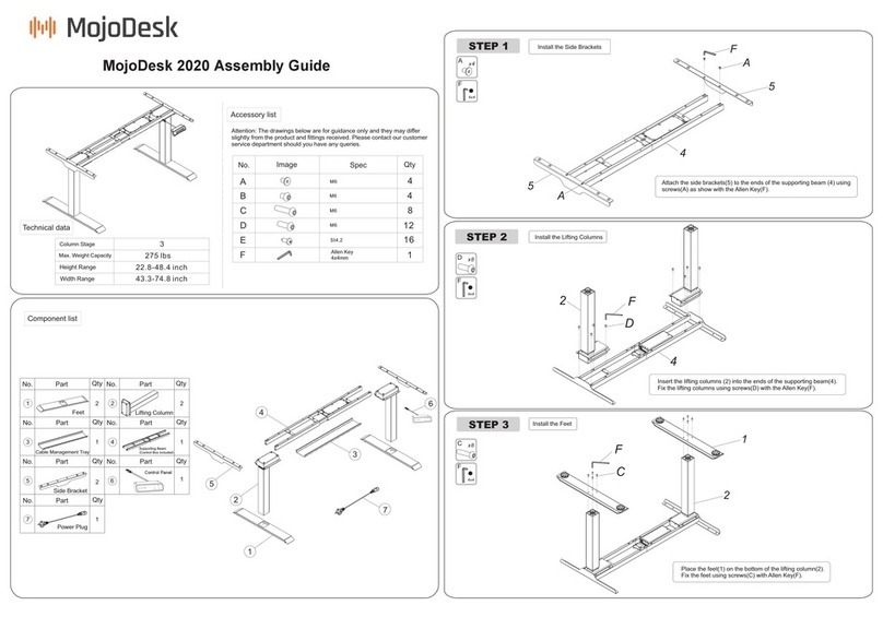 MojoDesk ET223 Assembly guide