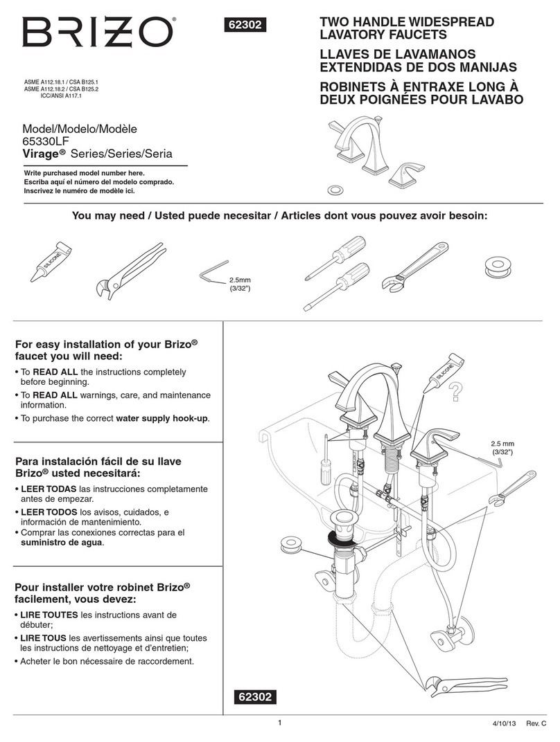 Masco Brizo Virage 65330LF installation instructions