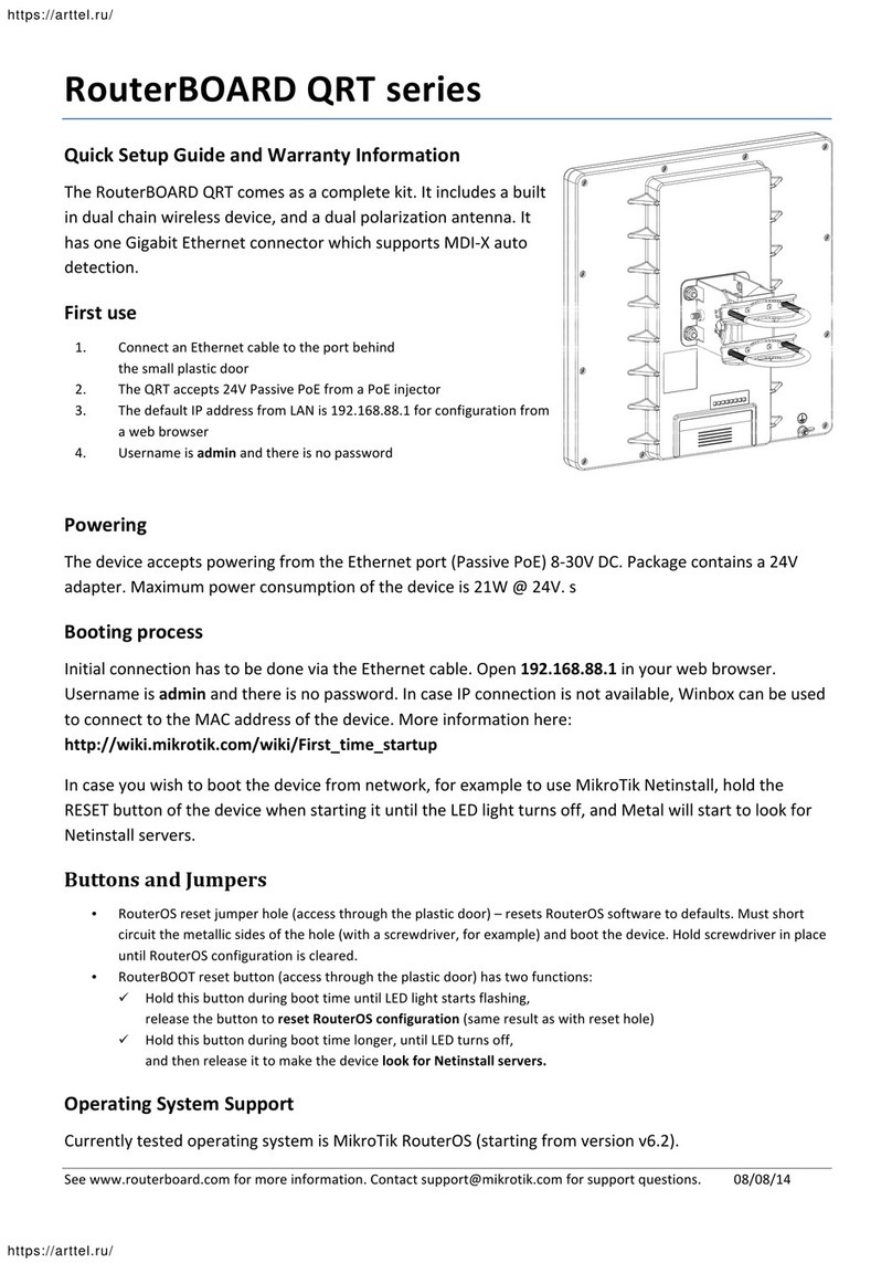 RouterBOARD QRT Series Quick setup guide and warranty information