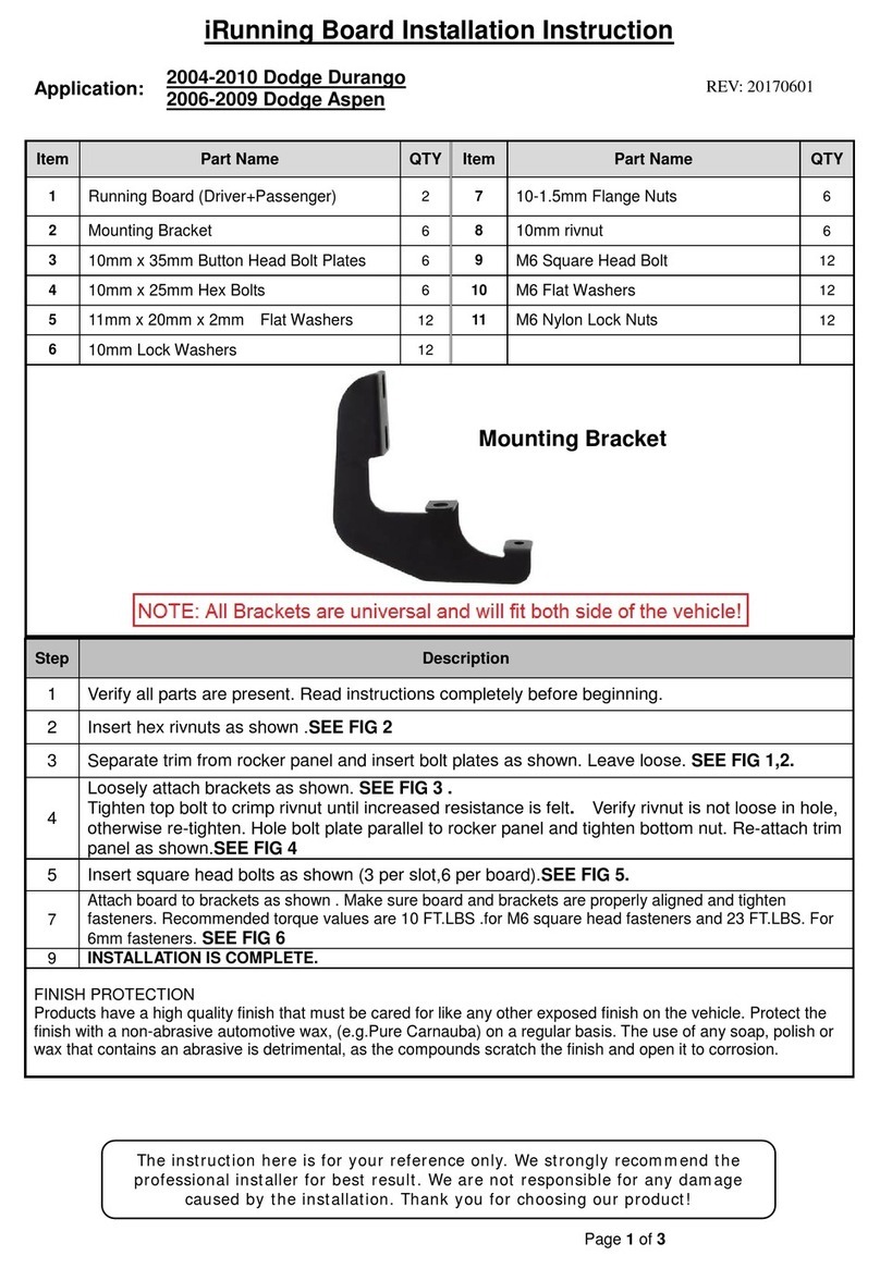 APS Auto Parts Specialist iRunning Board Installation instruction APS Auto Parts Specialist iRunning Board Installation instruction