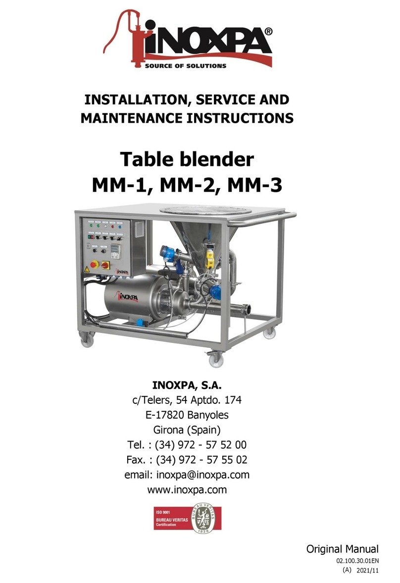 INOXPA MM-1 Installation, service and maintenance instructions INOXPA MM-1 Installation, service and maintenance instructions
