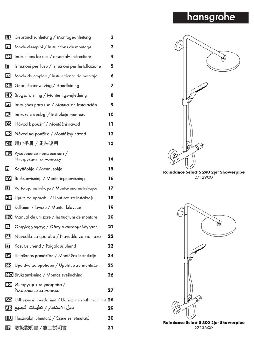 Hans Grohe Raindance Select S 240 2jet Showerpipe 27129... Instructions for use/assembly instructions