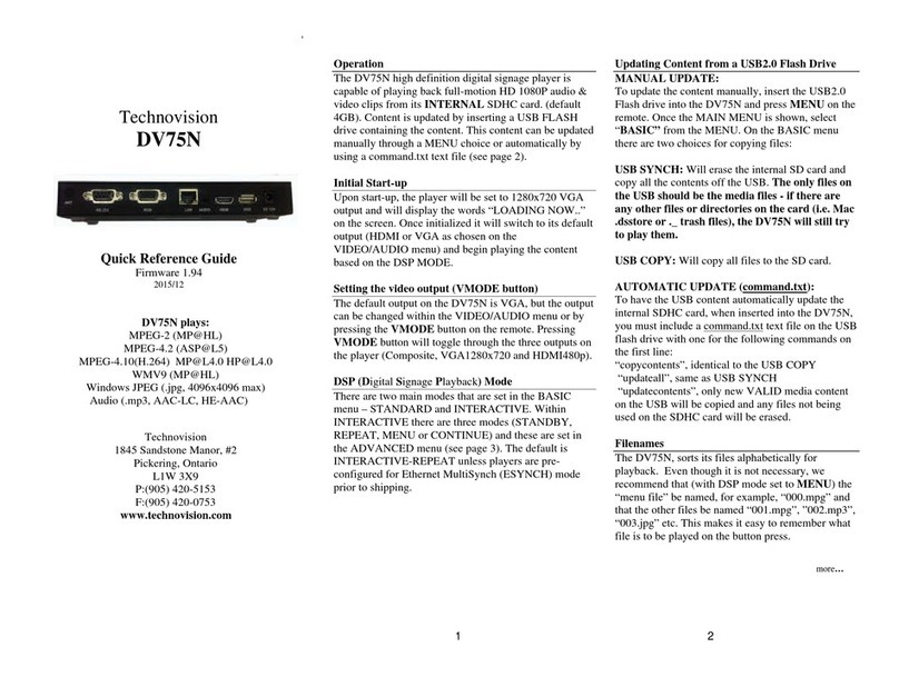 Technovision DV75N User manual