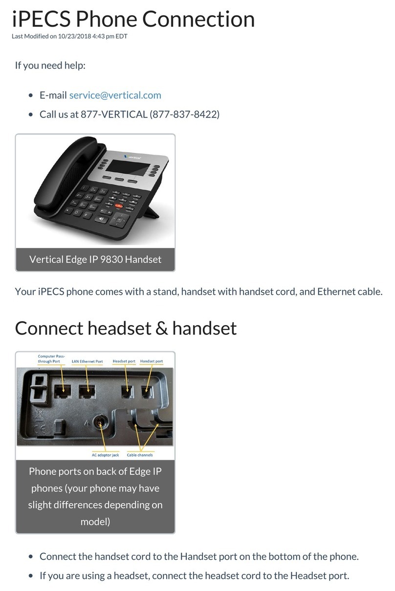 iPECS Vertical Edge IP 9830 User manual
