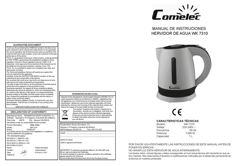 Comelec WK 7310 instruction manual