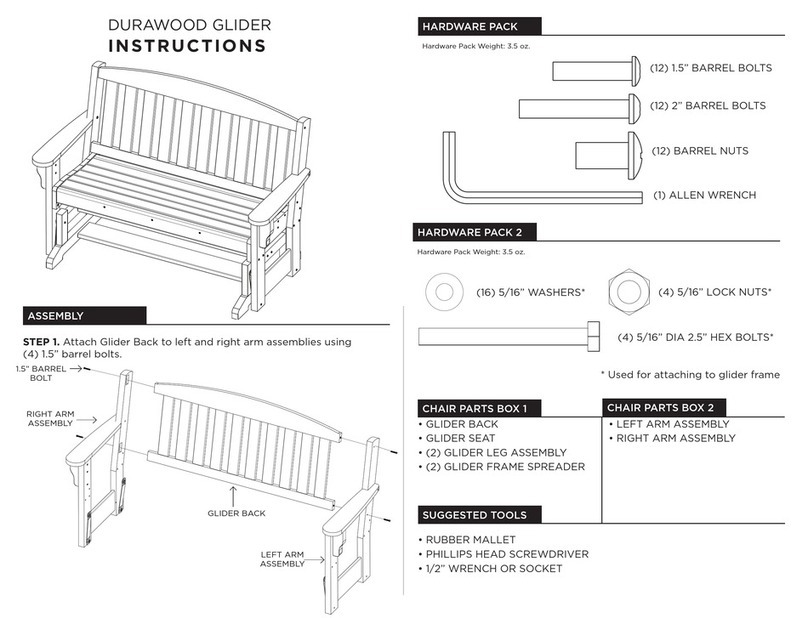 Hatteras Hammocks DURAWOOD GLIDER NHDWGL1-K instructions