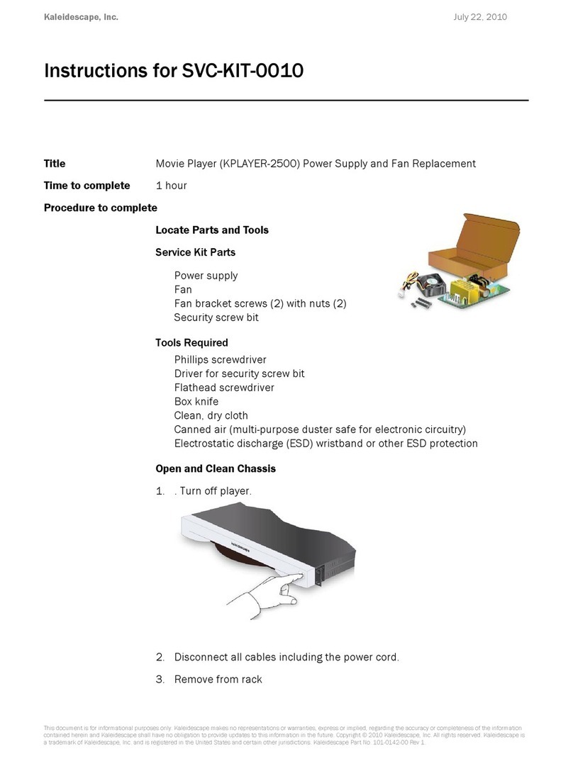 Kaleidescape SVC-KIT-0010 instructions