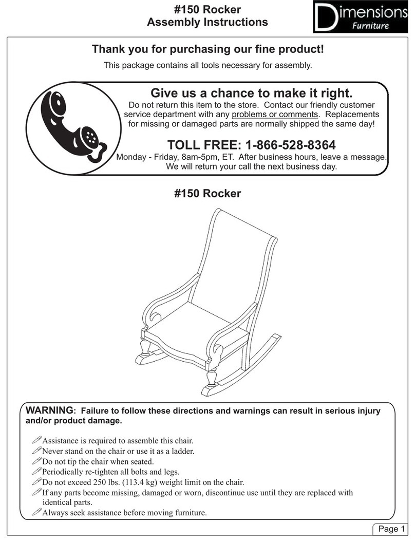Dimensions Furniture 150 Rocker Assembly instructions