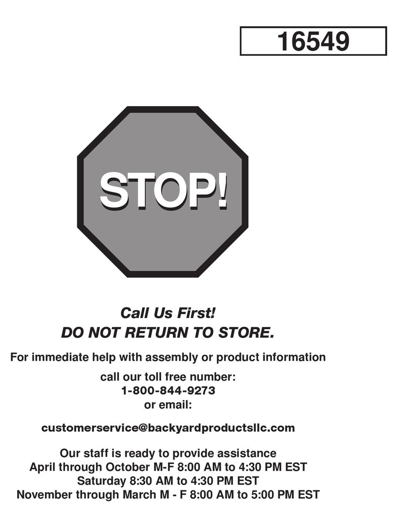 Backyard Products Yardline 16549 manual Backyard Products Yardline 16549 manual