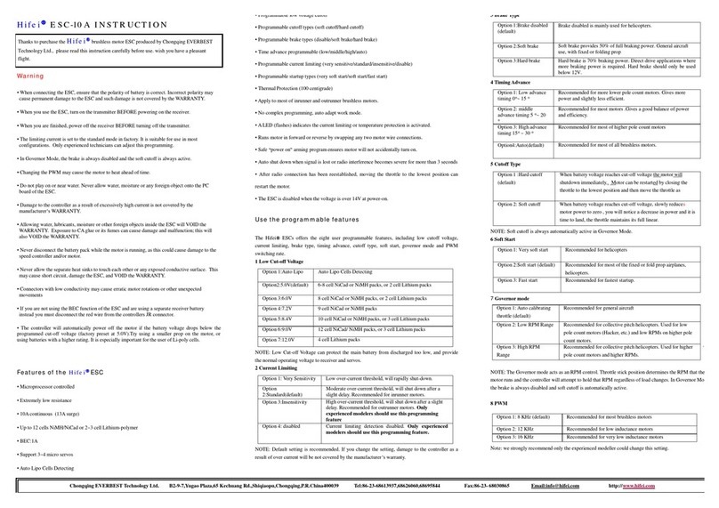 HIFEI Technology ESC-10A Instruction