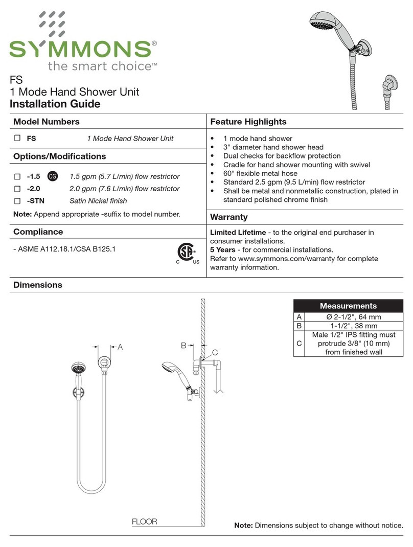 Symmons FS User manual Symmons FS User manual