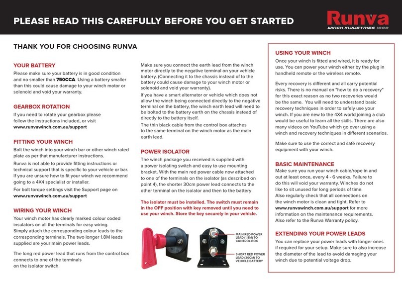 Runva 750CCA quick start guide