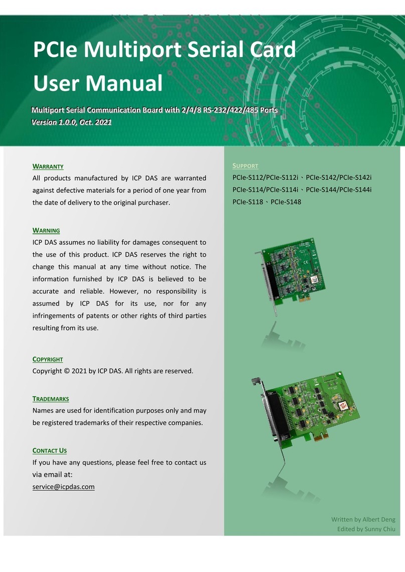 ICP DAS USA PCIe-S112 User manual ICP DAS USA PCIe-S112 User manual