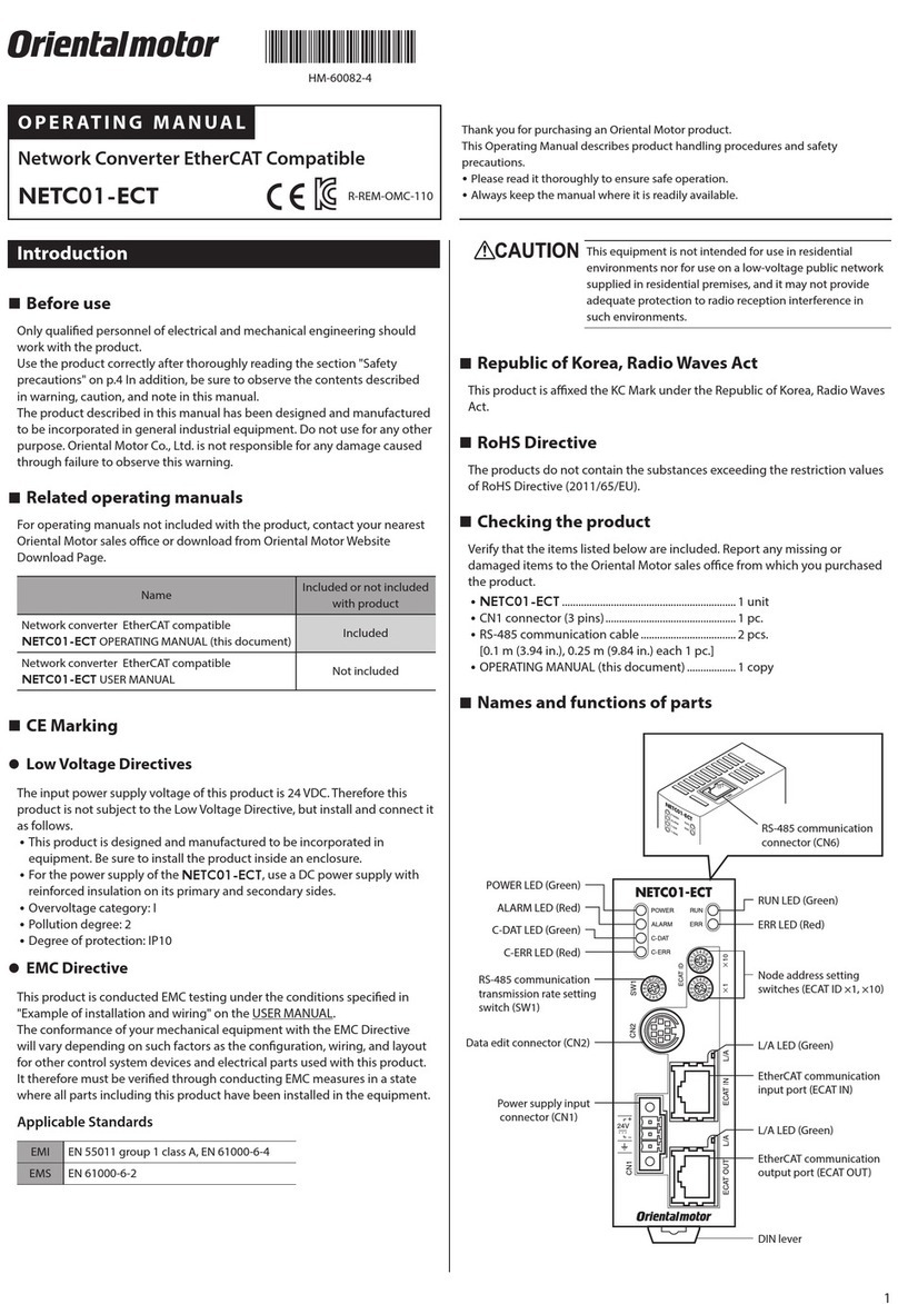 Oriental motor NETC01-ECT operating manual
