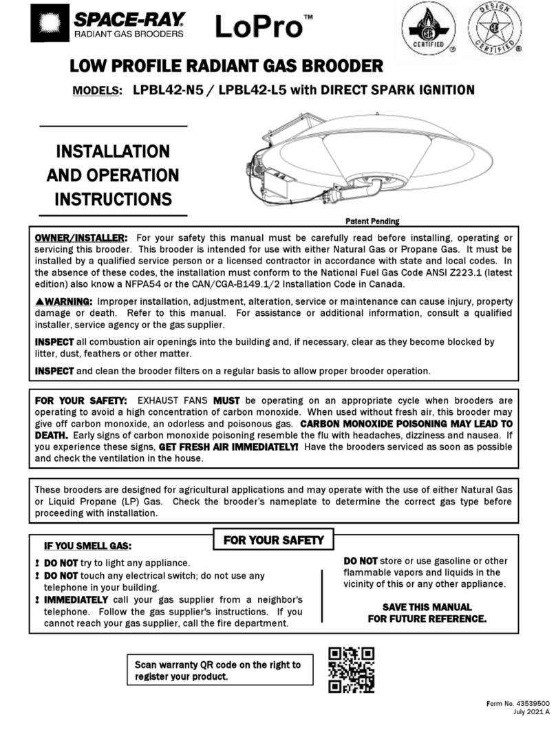 Space-Ray LoPro LPBL42-N5 Installation and operation instructions