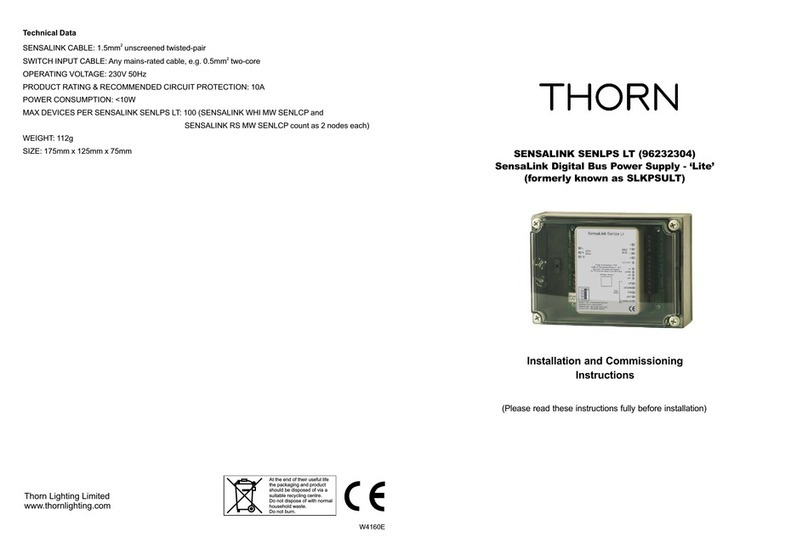Thorn SENSALINK SENLPS LT Installation and commissioning instructions Thorn SENSALINK SENLPS LT Installation and commissioning instructions