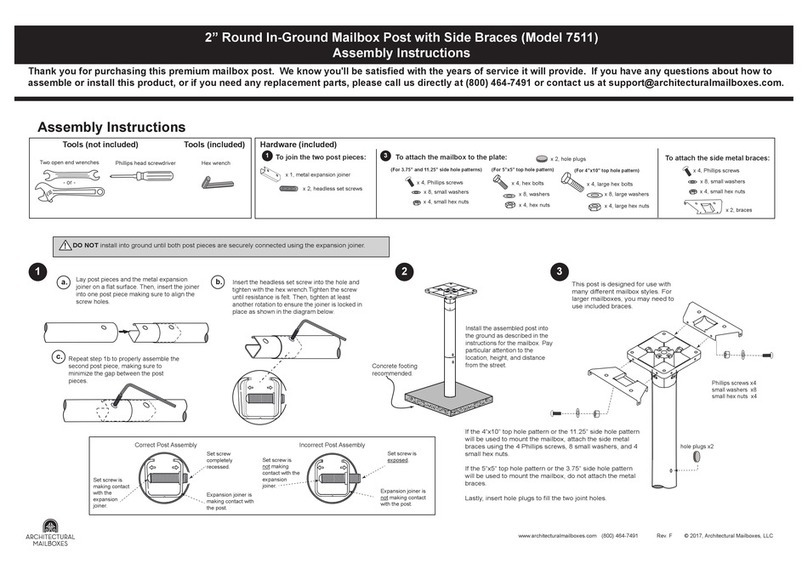 Architectural Mailboxes 7511 User manual
