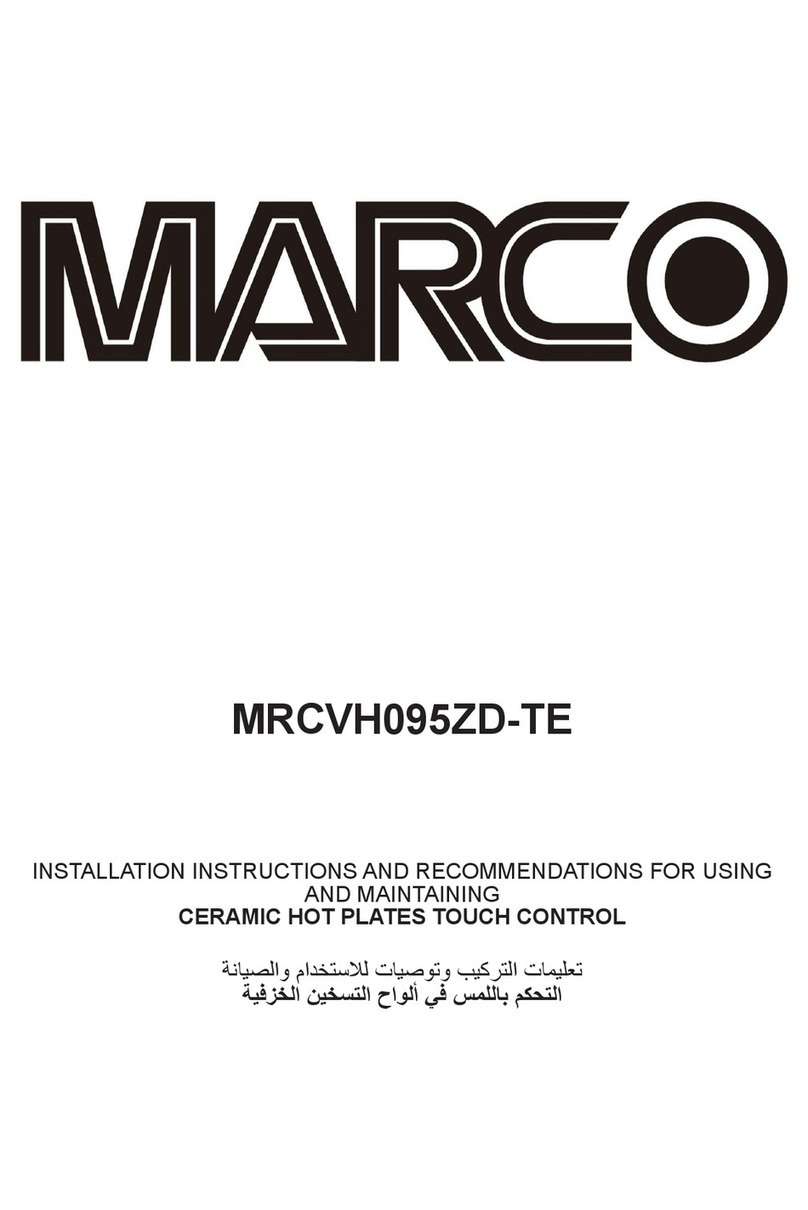Marco MRCVH095ZD-TE Installation instructions and recommendations for using and maintaining