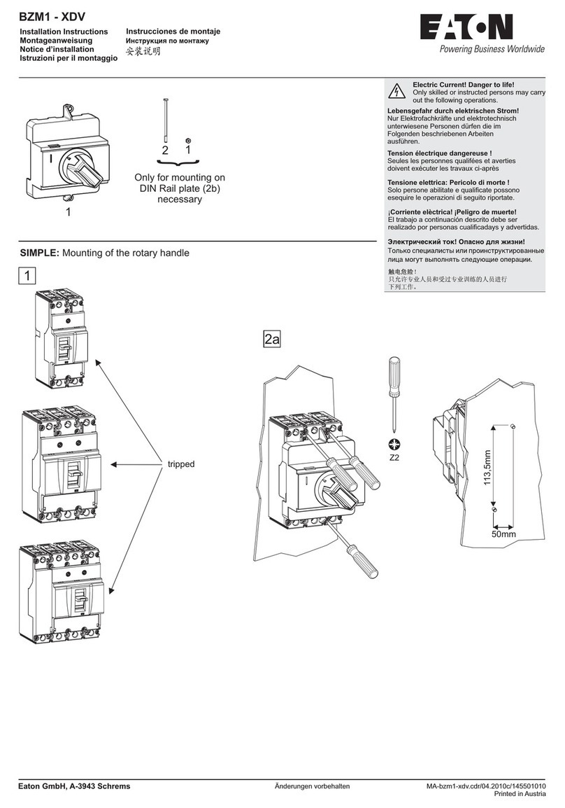 Eaton BZM1-XDV installation instructions