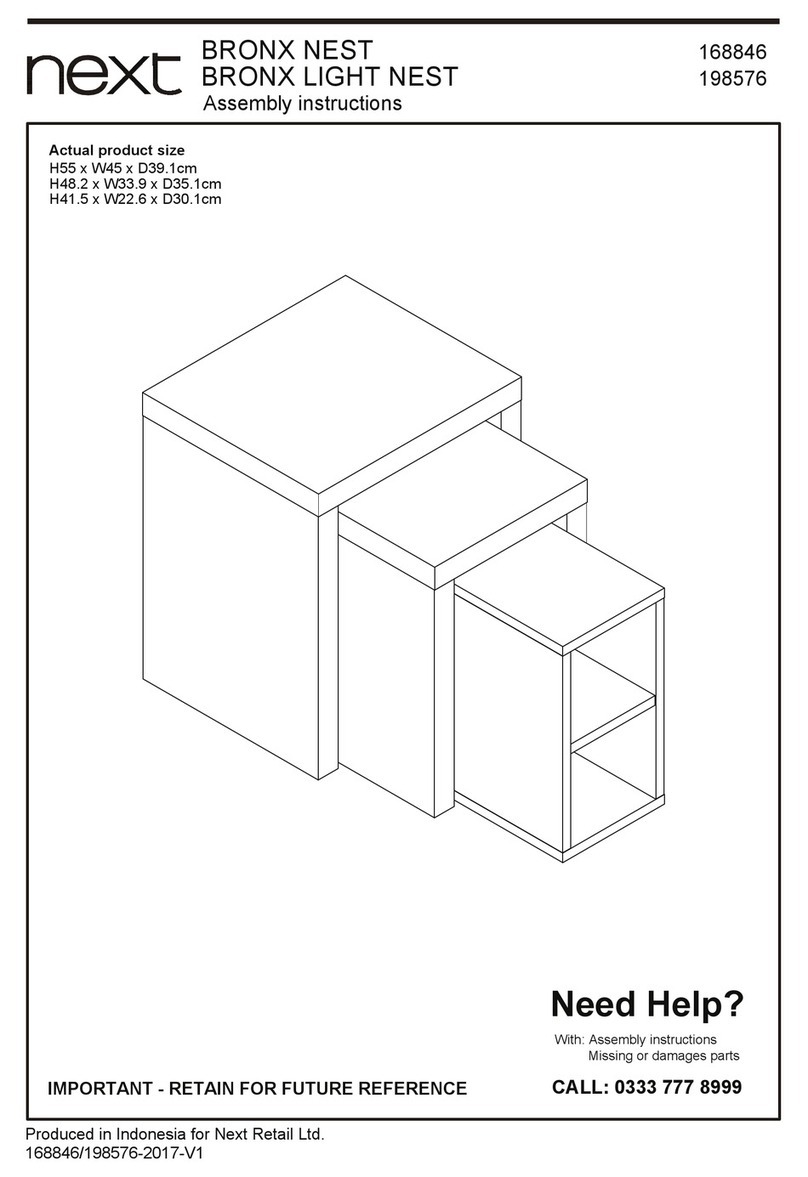 Next BRONX NEST 168846 Assembly instructions Next BRONX NEST 168846 Assembly instructions
