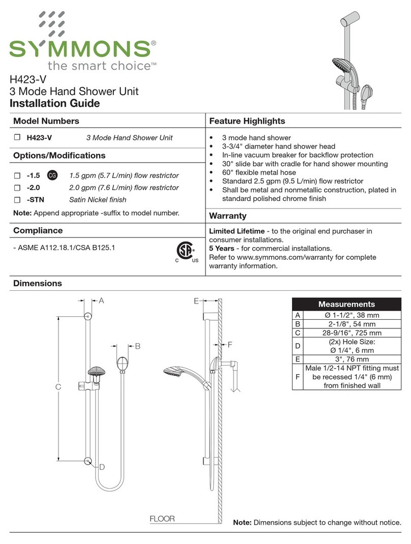 Symmons H423-V User manual