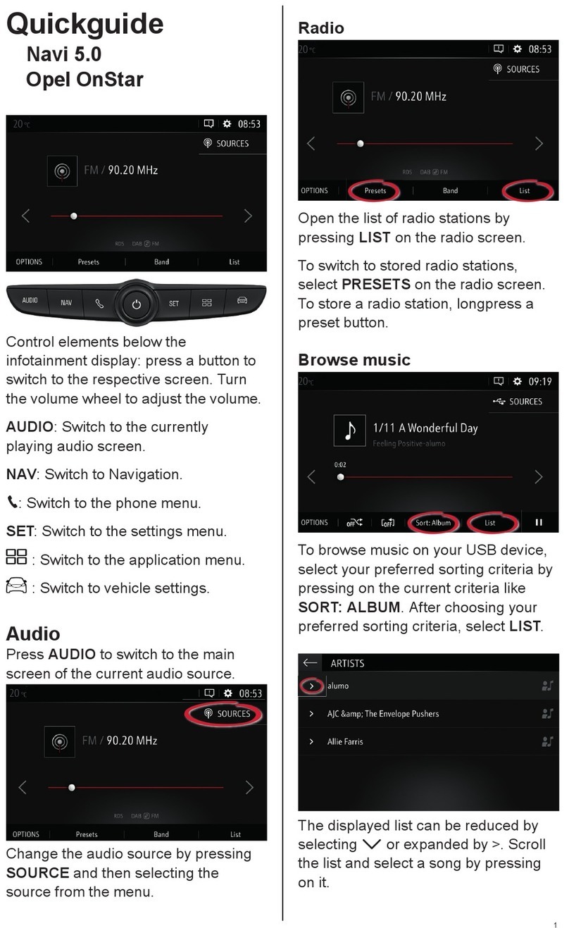 Opel OnStar Navi 5.0 quick guide