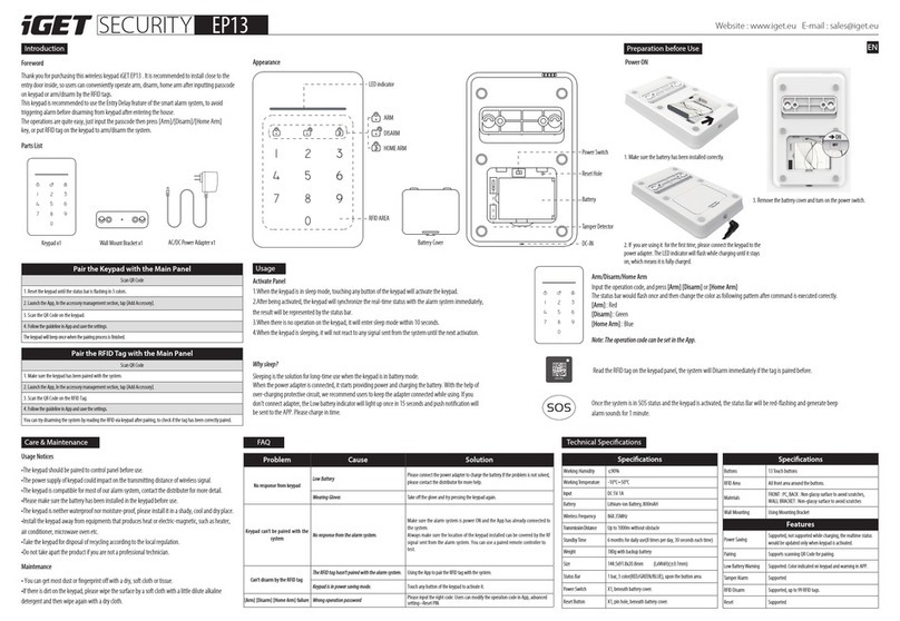 Iget SECURITY EP13 User manual