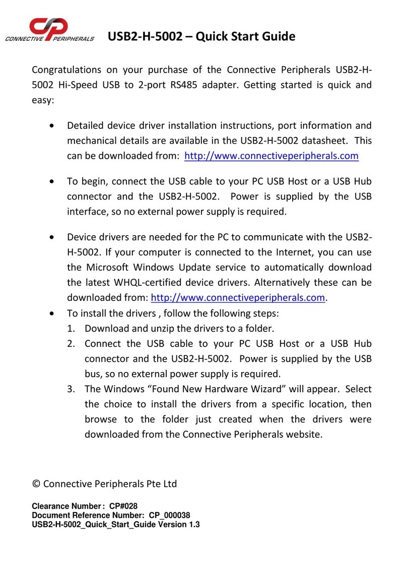 Connective Peripherals USB2-H-5002 quick start guide