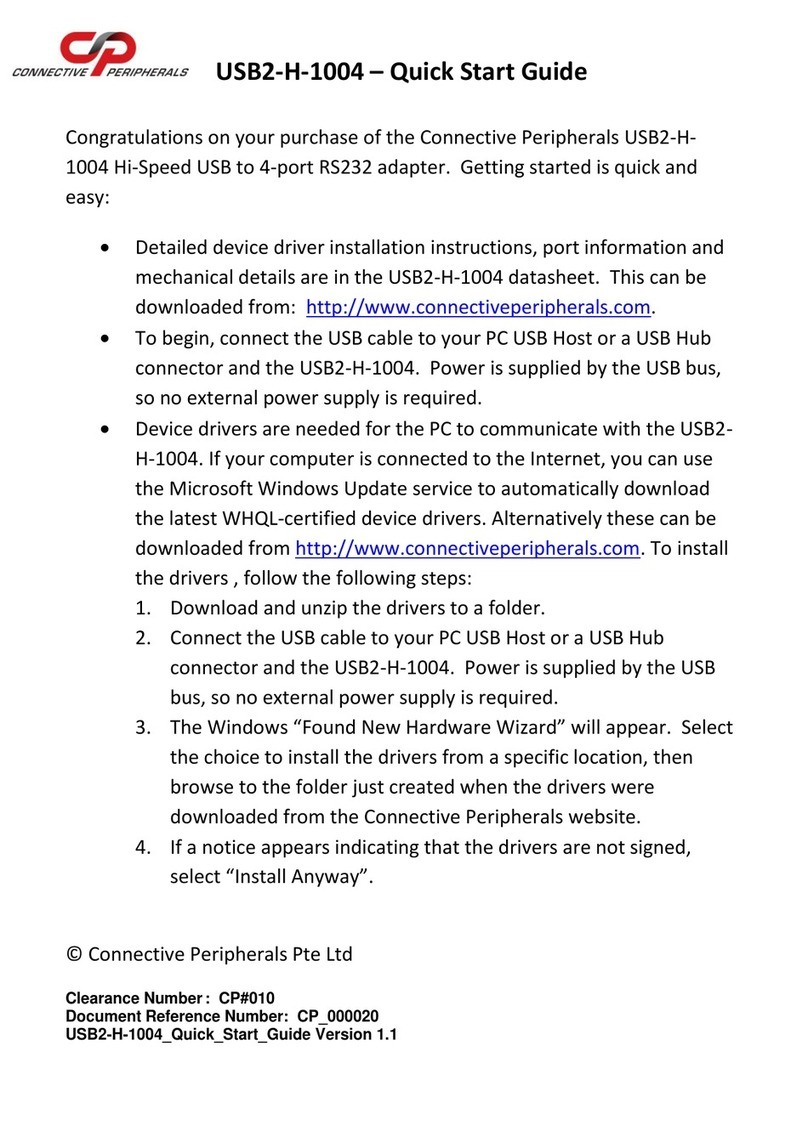 Connective Peripherals USB2-H-1004 quick start guide