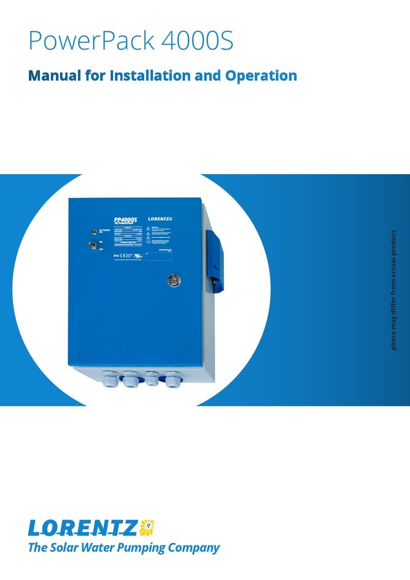Lorentz PowerPack 4000S Manual for installation and operation