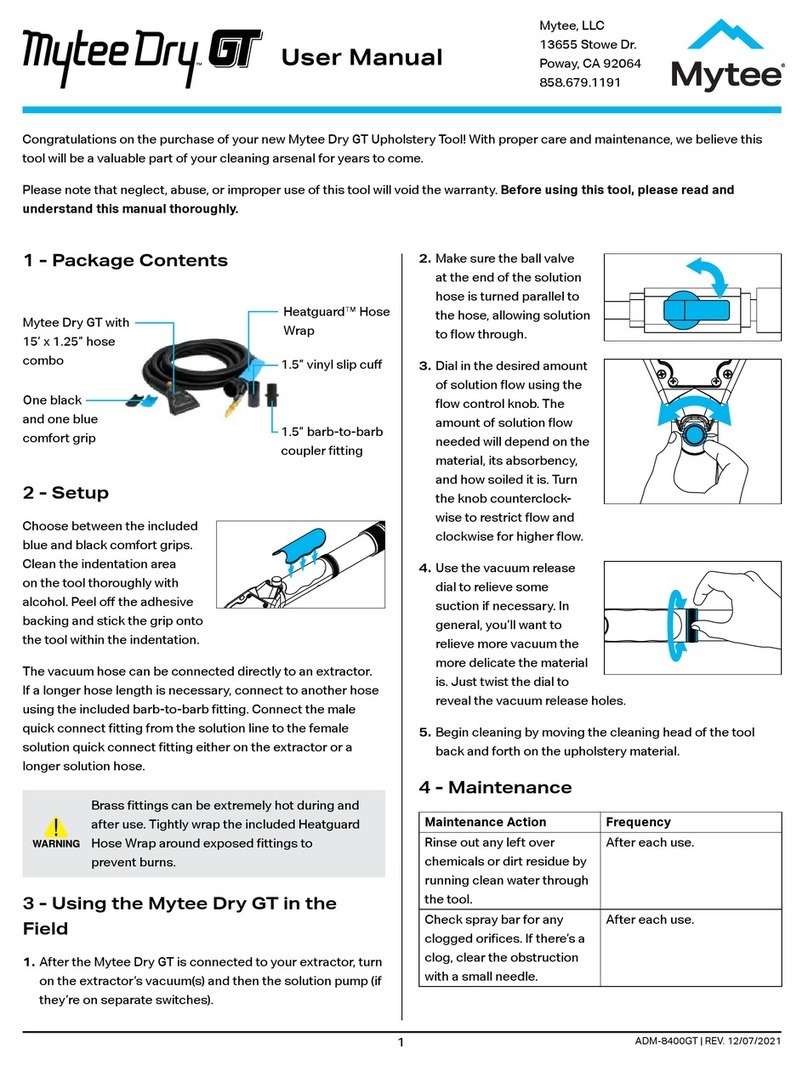 Mytee Dry GT User manual