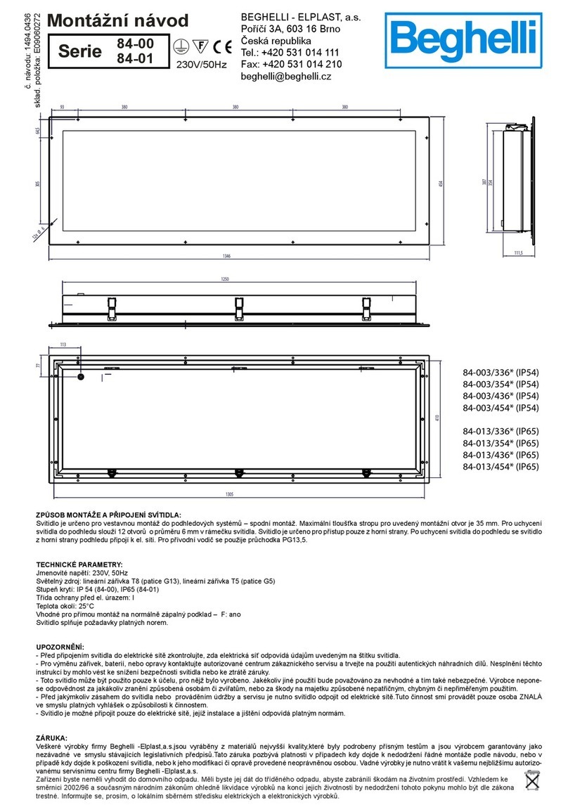 Beghelli 84-00 Series User manual