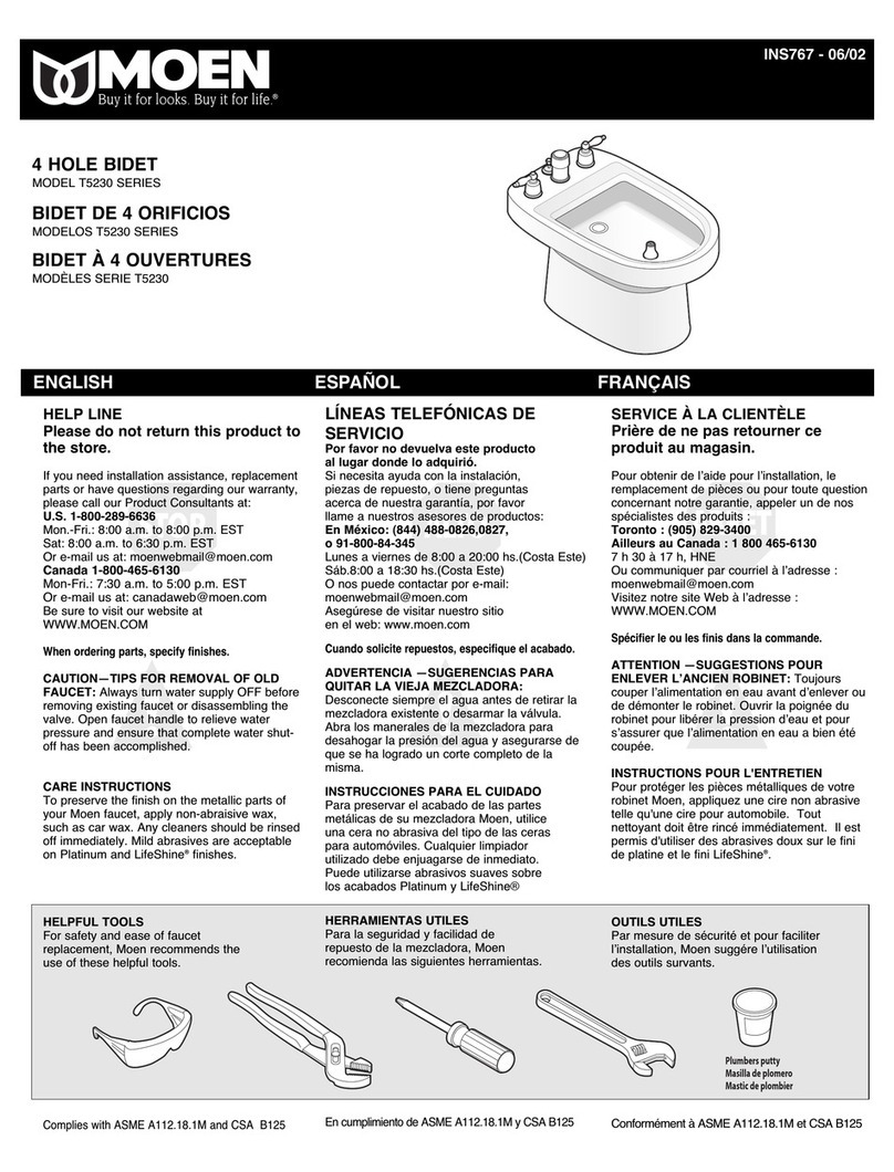 Moen Castleby T5230 Series installation instructions