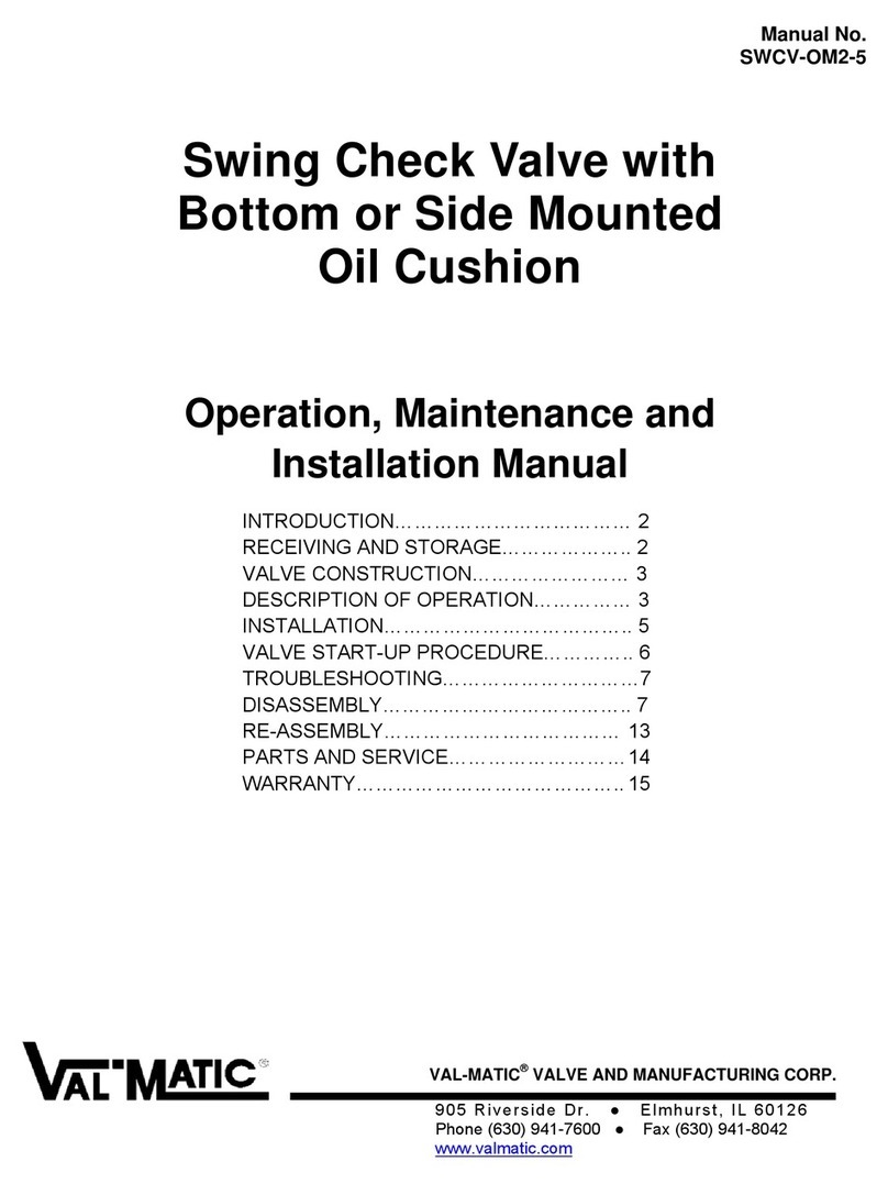 Val-Matic SWCV-OM2-5 Operation, maintenance and installation manual