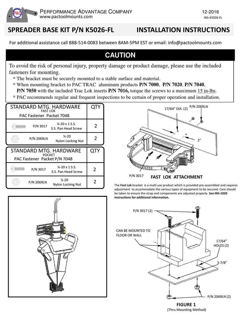 PERFORMANCE ADVANTAGE COMPANY K5026-FL installation instructions
