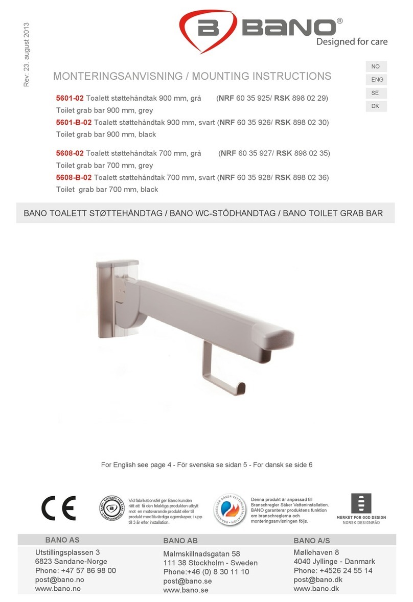Bano 5601-02 Mounting instructions Bano 5601-02 Mounting instructions