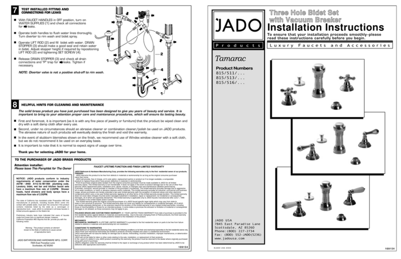 JADO Tamarac 815/511 Series User manual