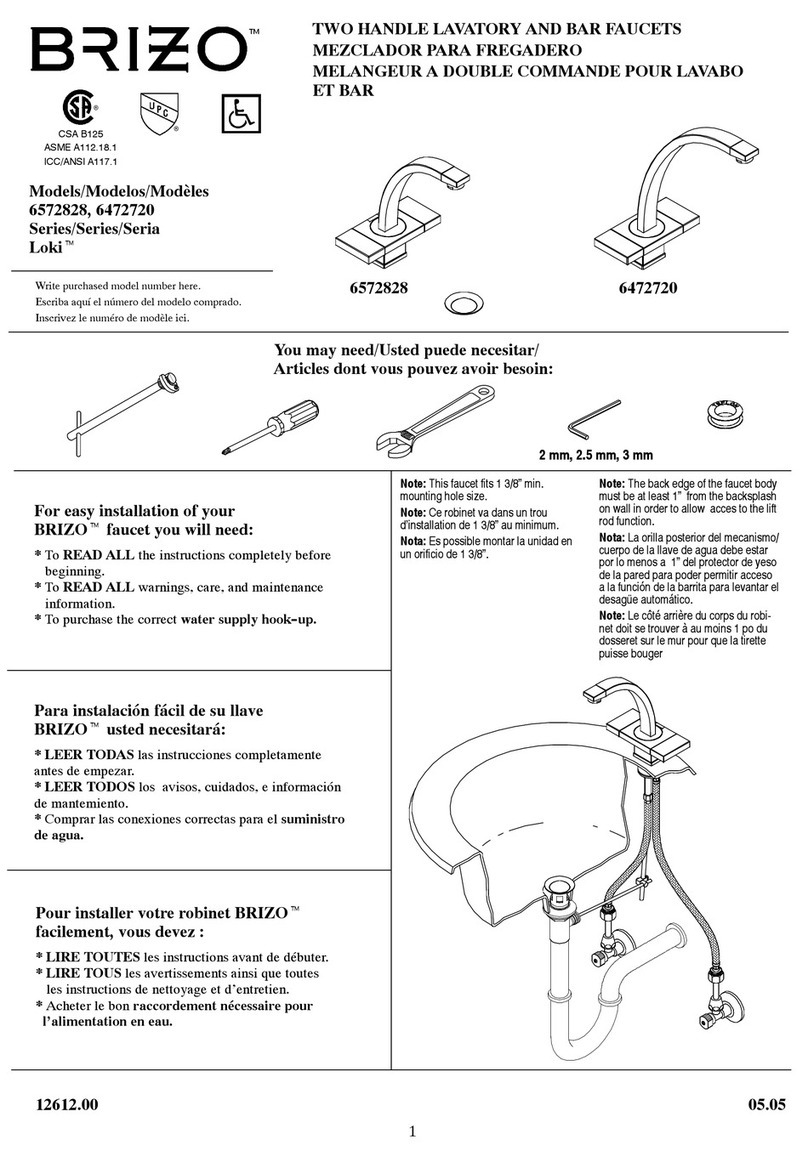 Masco Brizo Loki 6572828 installation instructions