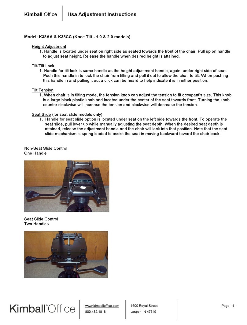 Kimball Office Itsa K38AA Adjustment instructions Kimball Office Itsa K38AA Adjustment instructions