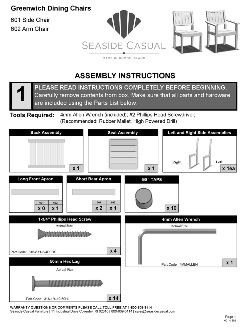Seaside Casual 601 User manual