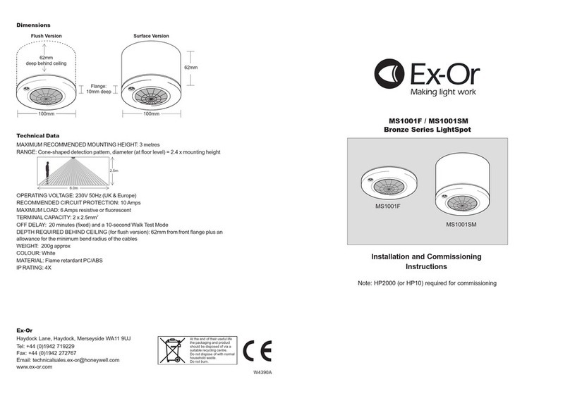 Exor MS1001F Installation and commissioning instructions