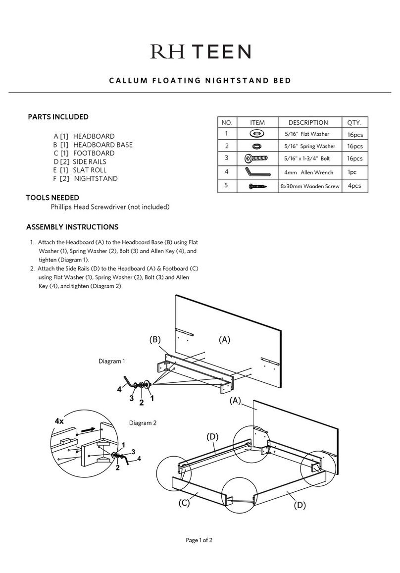 RH Teen CALLUM FLOATING NIGHTSTAND BED quick start guide RH Teen CALLUM FLOATING NIGHTSTAND BED quick start guide